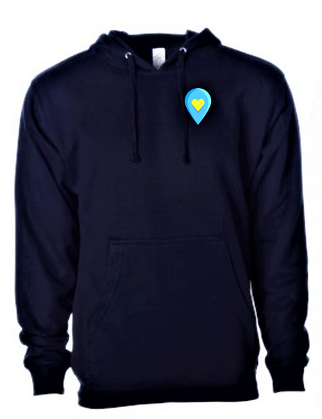 Logo Zip-Up Hoodie in Navy