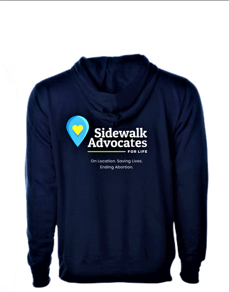 Logo Zip-Up Hoodie in Navy