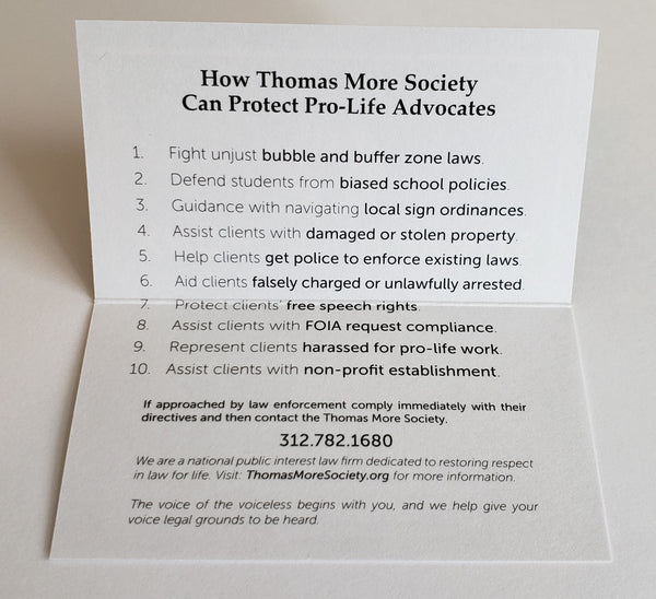 Thomas More Society (TMS) Know Your Rights Cards (Set of 25)